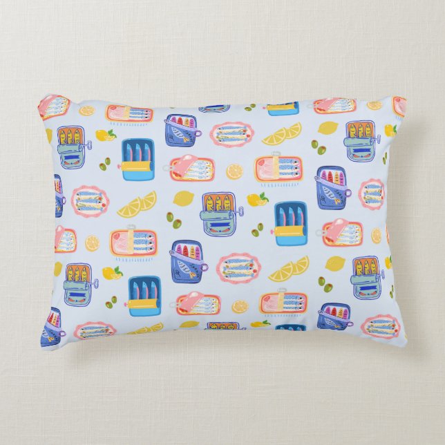 Sardines and Lemons Accent Pillow (Front)