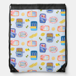 Sardines and Lemons Drawstring Bag