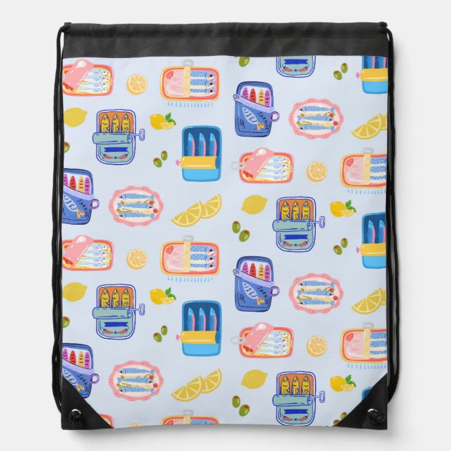 Sardines and Lemons Drawstring Bag (Front)