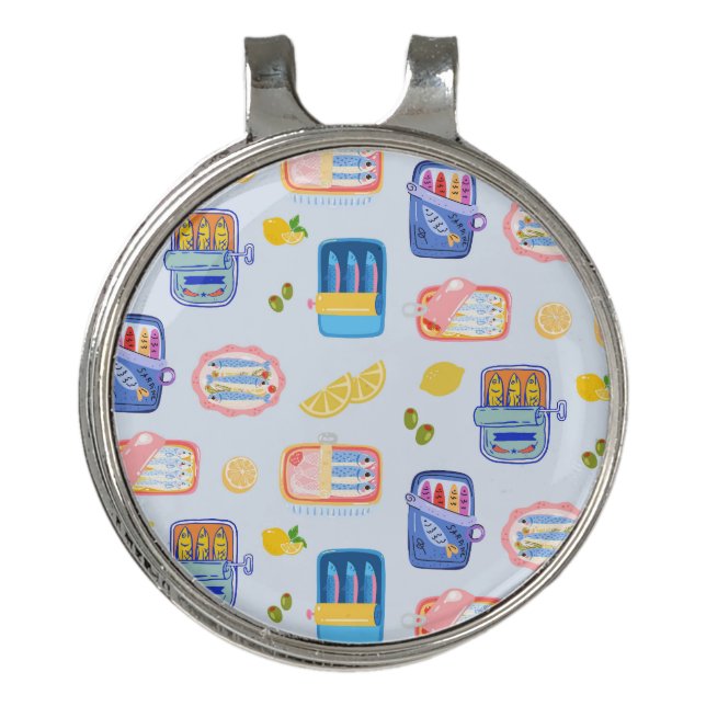 Sardines and Lemons Golf Hat Clip (Front)