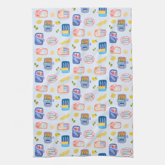 Sardines and Lemons Kitchen Towel (Vertical)