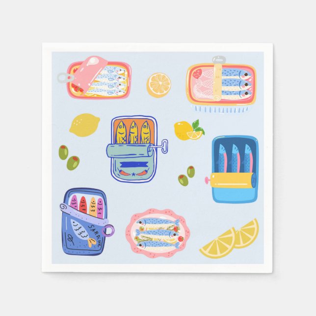 Sardines and Lemons Napkins (Front)