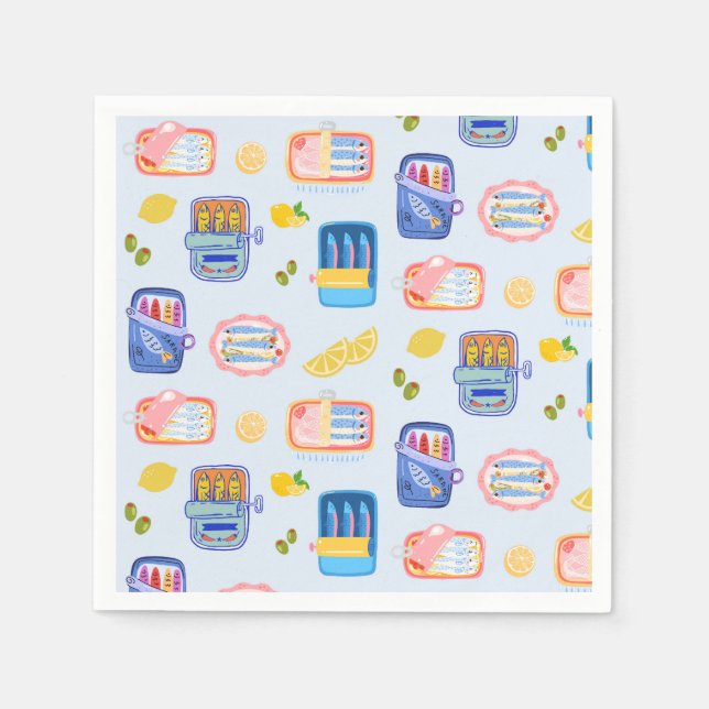 Sardines and Lemons Napkins (Front)
