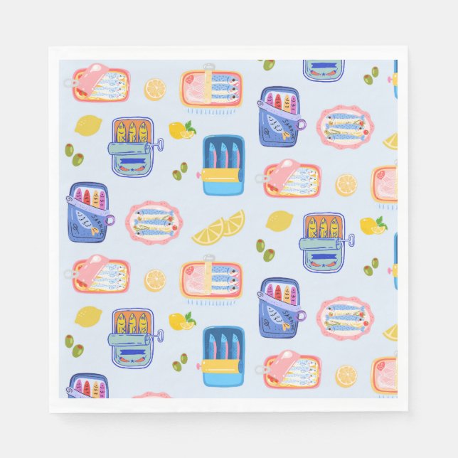 Sardines and Lemons Napkins (Front)