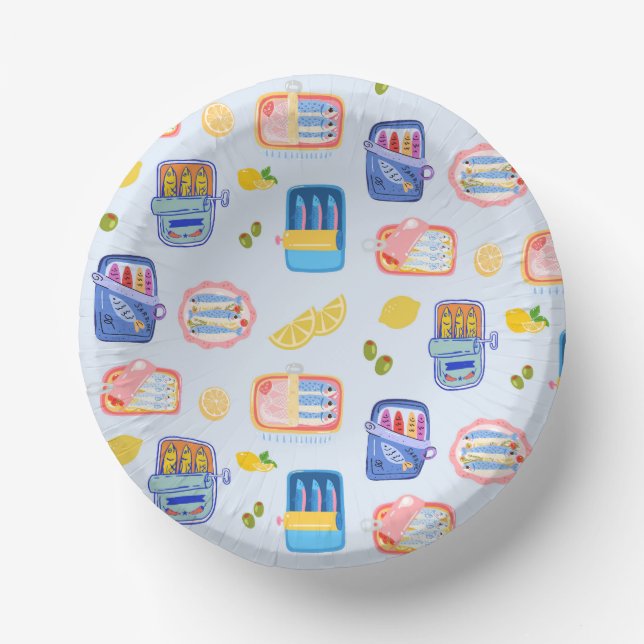 Sardines and Lemons Paper Bowls (Front)