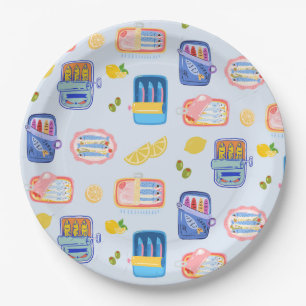 Sardines and Lemons Paper Plates