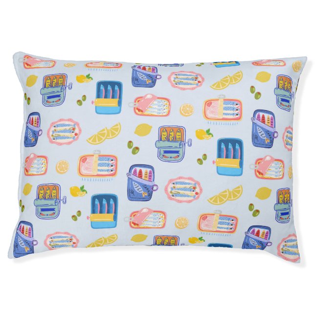  Sardines and Lemons Pet Bed (Front)