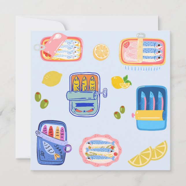 Sardines and Lemons Thank You Note Card (Front)