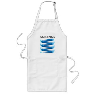 Sardines blue and white fish apron