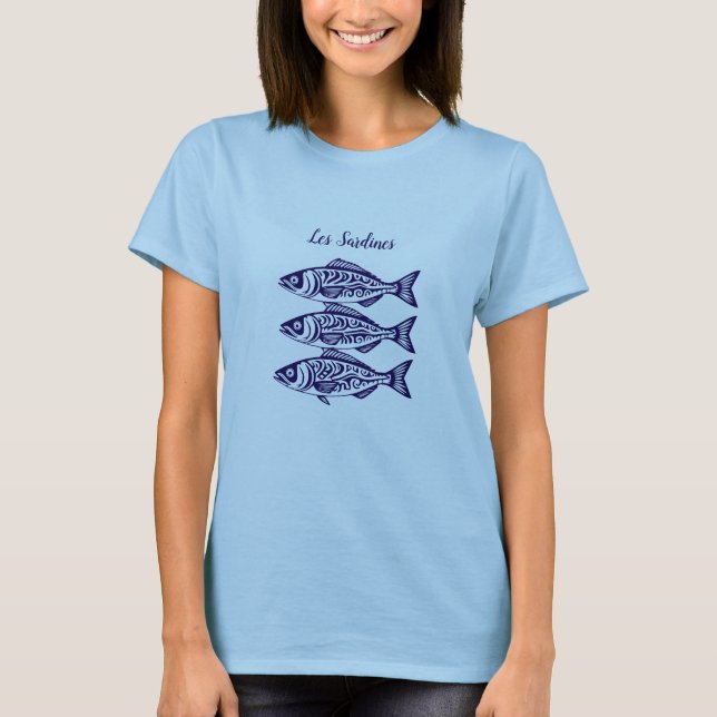 Sardines-Blue Hawaiian T-Shirt (Front)
