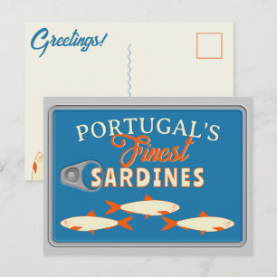 Sardines Greetings Custom Portugal Tinned Fish Postcard