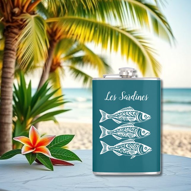 Sardines-Hawaiian-Fisherman Core-Teal Flask (Les Sardines-Hawaiian-Fisherman Core-Flask Summer-Beach Teal)