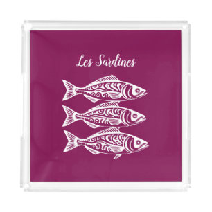 Sardines-Hawaiian-Fisherman Core-Wine Color Acrylic Tray