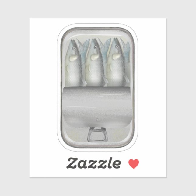 Sardines in a tin can sticker (Sheet)