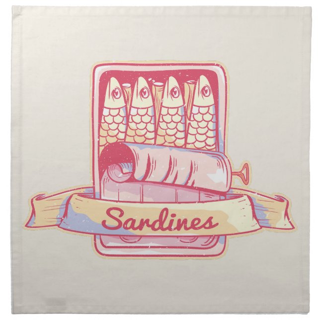 Sardines in a tin cloth napkin (Front)
