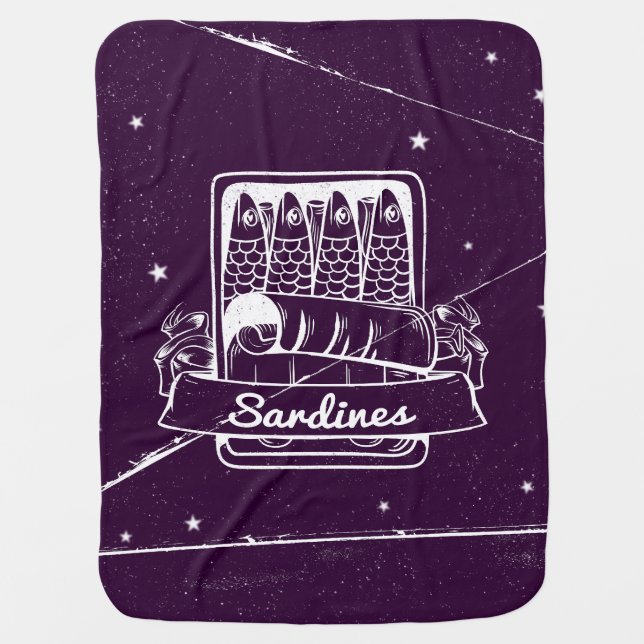 Sardines in a tin Distressed Baby Blanket (Front)