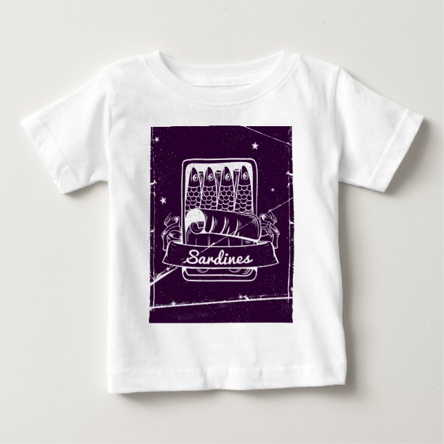 Sardines in a tin Distressed Baby T-Shirt (Front)