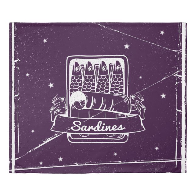 Sardines in a tin Distressed Duvet Cover (Front)