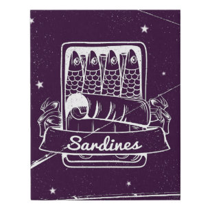 Sardines in a tin Distressed Faux Canvas Print