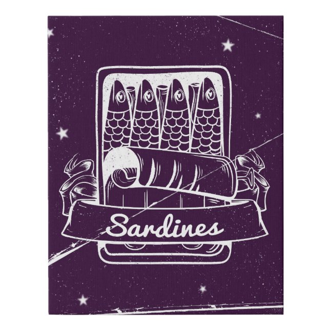 Sardines in a tin Distressed Faux Canvas Print (Front)