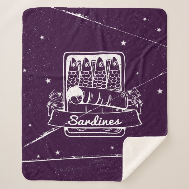 Sardines in a tin Distressed Sherpa Blanket (Front)