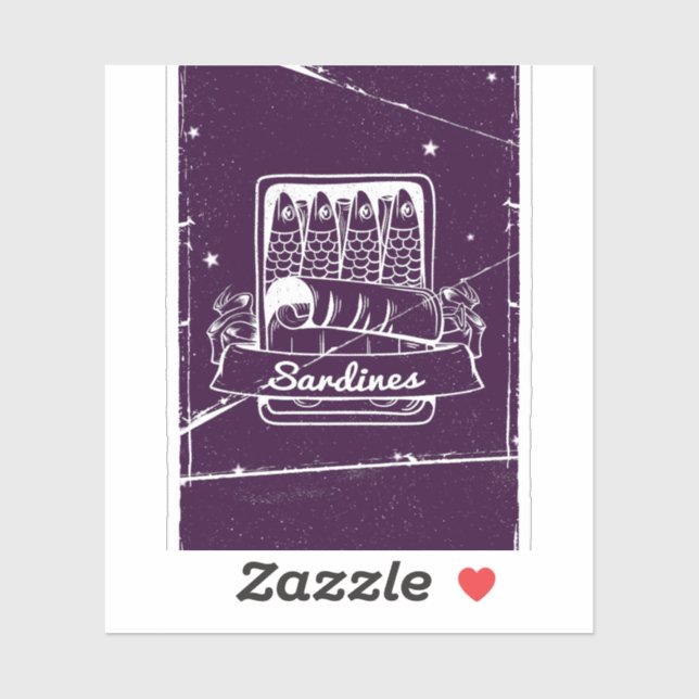 Sardines in a tin Distressed Sticker (Sheet)