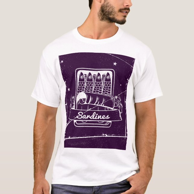 Sardines in a tin Distressed T-Shirt (Front)