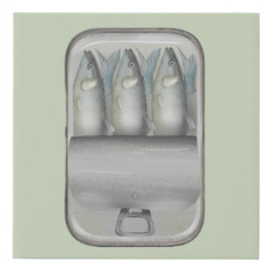 Sardines in a tin faux canvas print