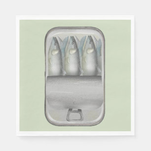 Sardines in a tin napkins