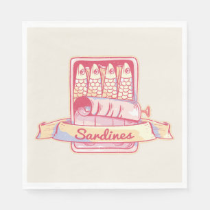 Sardines in a tin napkins
