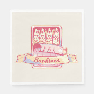 Sardines in a tin napkins