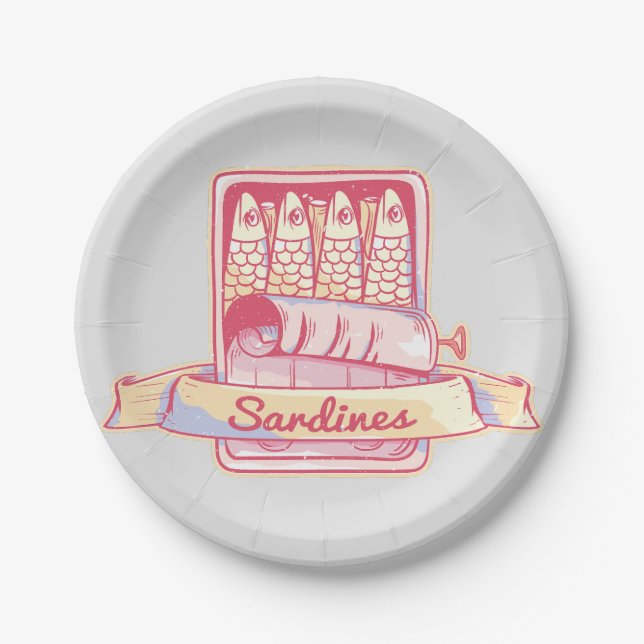 Sardines in a tin paper plates (Front)