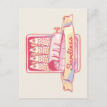 Sardines in a tin postcard