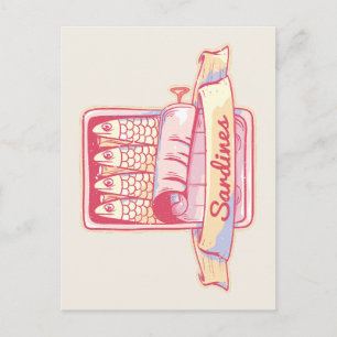 Sardines in a tin postcard