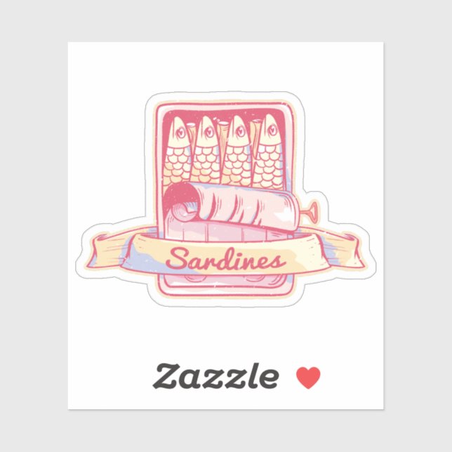 Sardines in a tin sticker (Sheet)