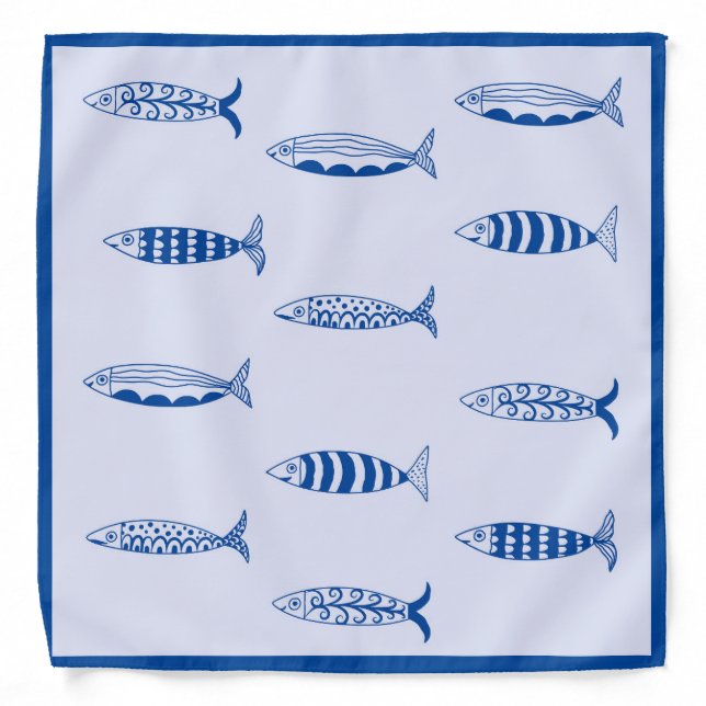  Sardines Pattern Bandana (Front)