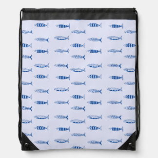 Sardines Pattern Drawstring Bag