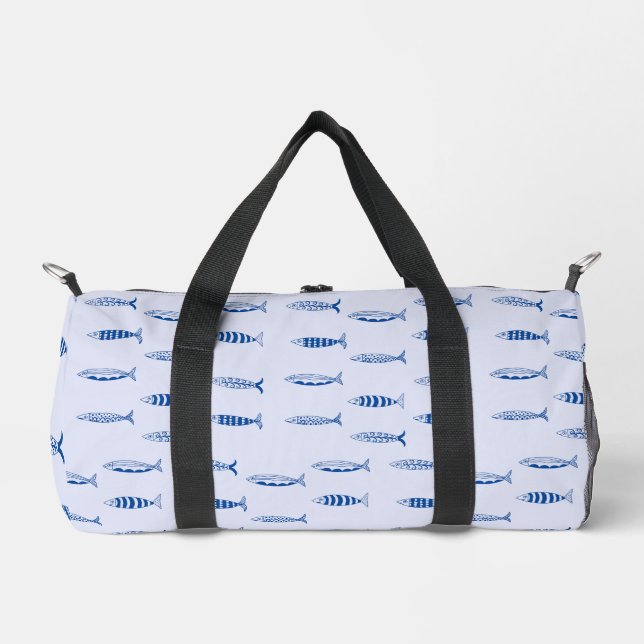 Sardines Pattern Duffle Bag (Front)