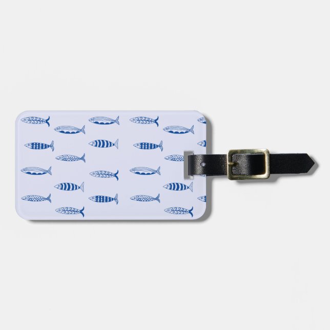 Sardines Pattern Luggage Tag (Front Horizontal)