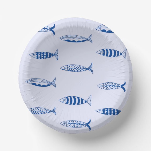 Sardines Pattern Paper Bowls (Front)
