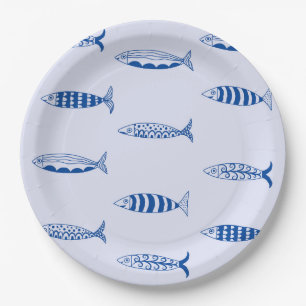 Sardines Pattern Paper Plates