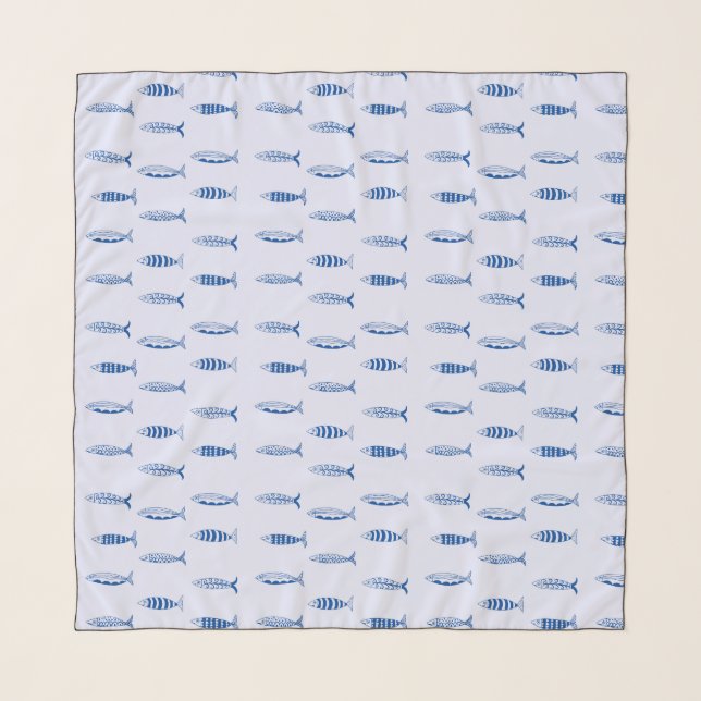 Sardines Pattern Scarf (Front)