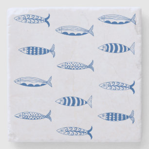Sardines Pattern Stone Coaster