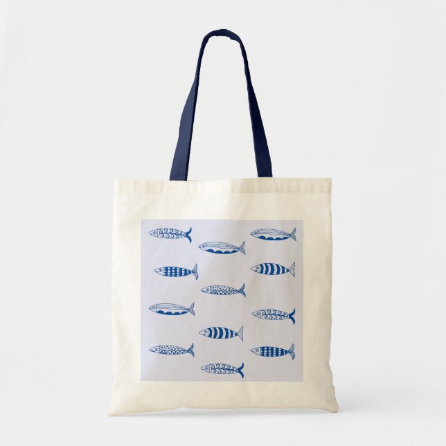 Sardines Pattern Tote Bag (Front)