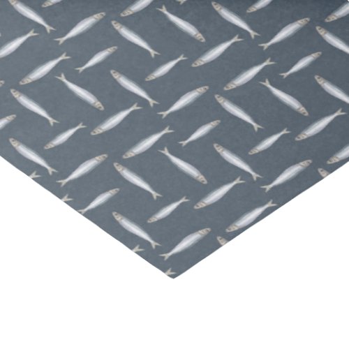 Sardines Perpendicular _ Navy Tissue Paper