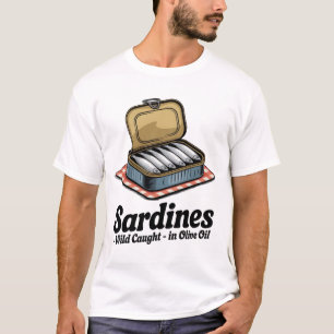 Sardines Tinned Fish Retro Graphic Summer for Men T-Shirt