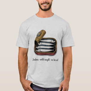 Sardines Tinned Fish Retro Graphic Summer for Men T-Shirt