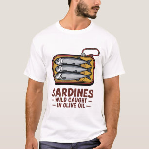 Sardines Tinned Fish Retro Graphic Summer for Men T-Shirt