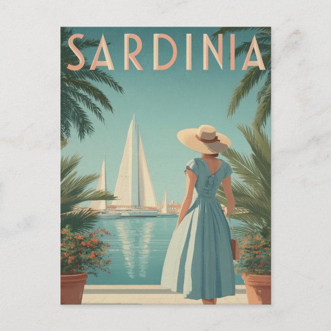 Sardinia 50s vintage postcard (Front)