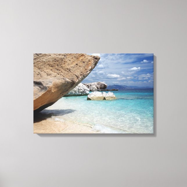 Sardinia beach with big rocks canvas print (Front)